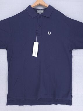 Vintage Fred Perry Navy Short Sleeve Polo with White Laurel Logo